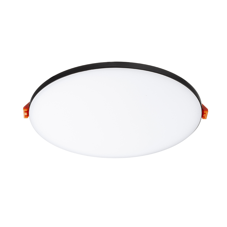 Lumină rotundă cu LED pentru instalare în tavan cu adâncime redusă, BJORK R 16 incastrat negru 230V 12W 3000K