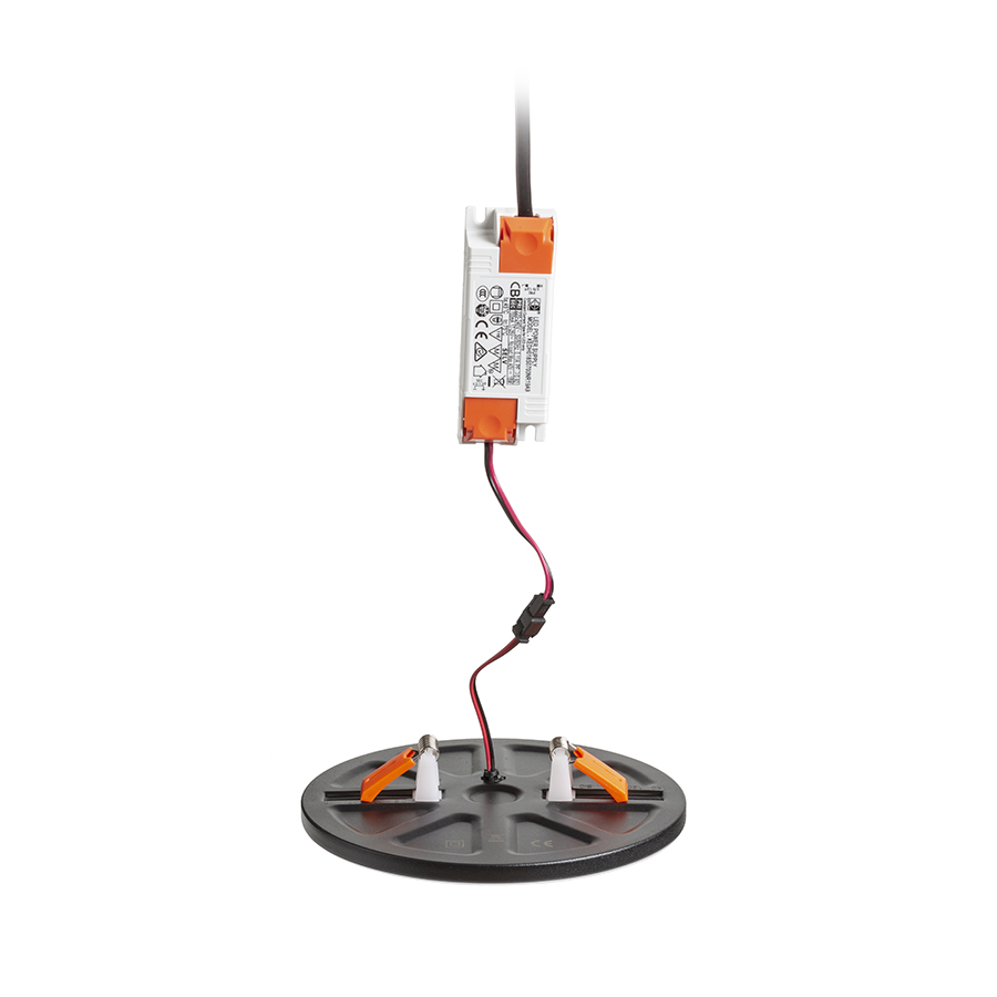 Lumină rotundă cu LED pentru instalare în tavan cu adâncime redusă, BJORK R 16 incastrat negru 230V 12W 3000K