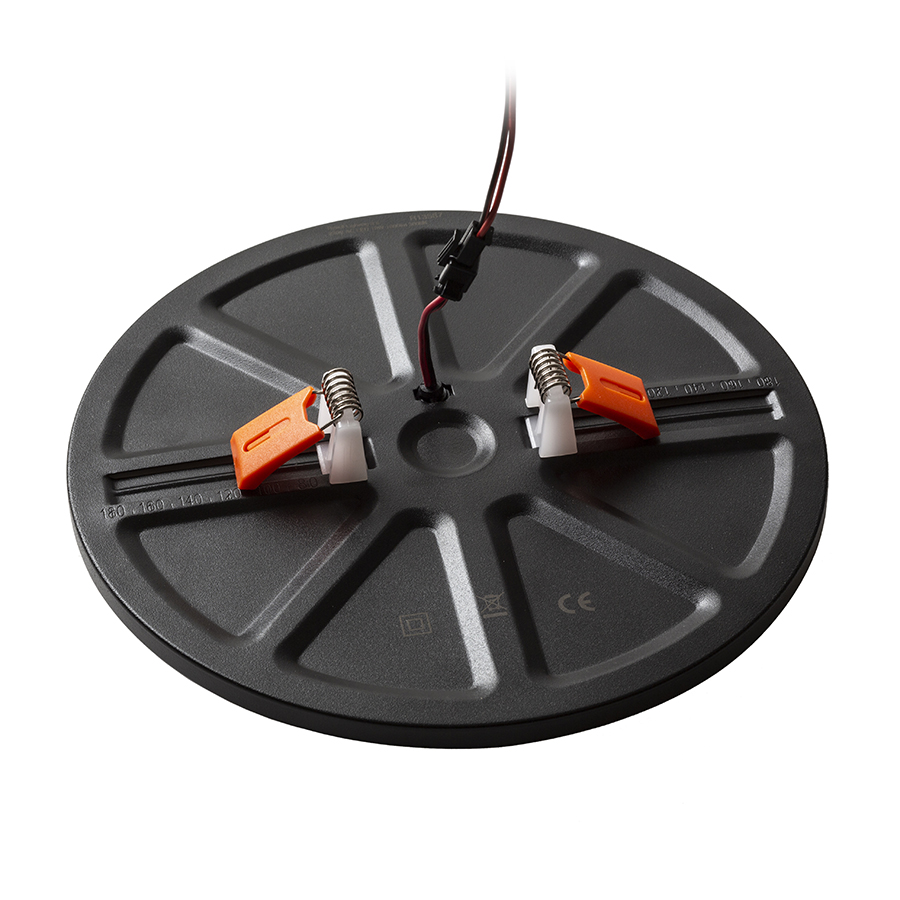 Lumină rotundă cu LED pentru instalare în tavan cu adâncime redusă, BJORK R 20 incastrat negru 230V 18W 3000K