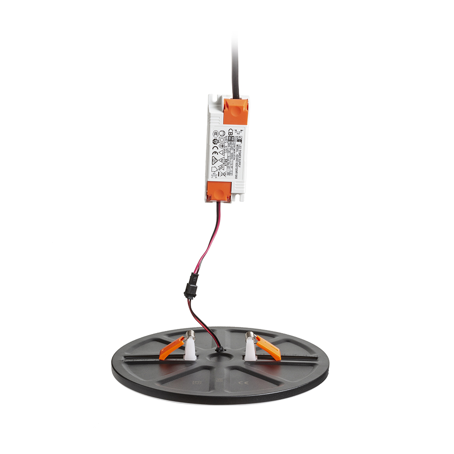 Lumină rotundă cu LED pentru instalare în tavan cu adâncime redusă, BJORK R 20 incastrat negru 230V 18W 3000K