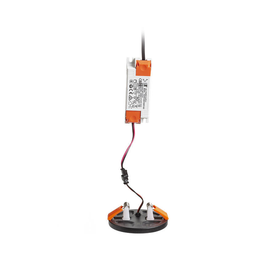 Lumină rotundă cu LED pentru instalare în tavan cu adâncime redusă, BJORK R 9 incastrat negru 230V 6W 3000K
