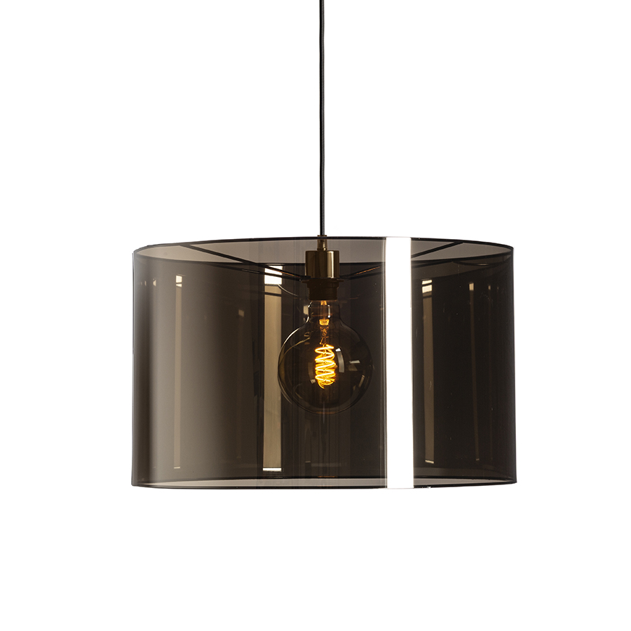 Lumină suspendată decorativă cu abajur din folie cromat, FANCY 50/30 de fum 230V LED E27 15W