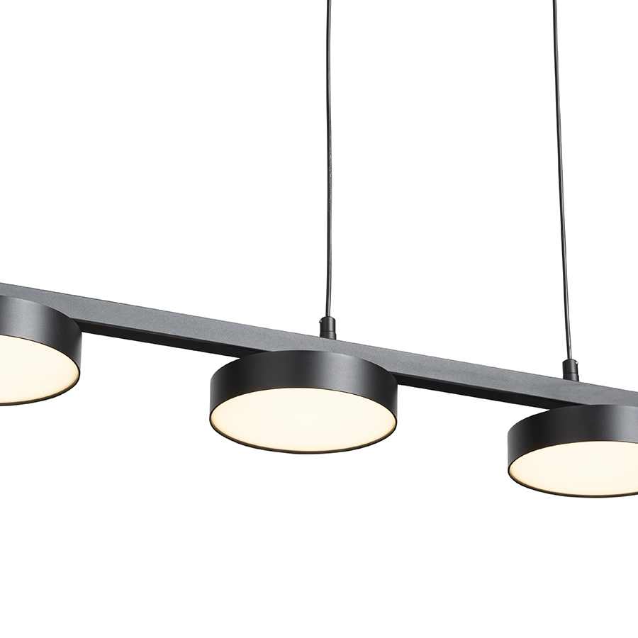 Pandantiv liniar cu multiple surse de lumina LED incorporate pentru iluminare intr-o singura, ARETHA IV suspendat negru 230V 4x12W 3000K
