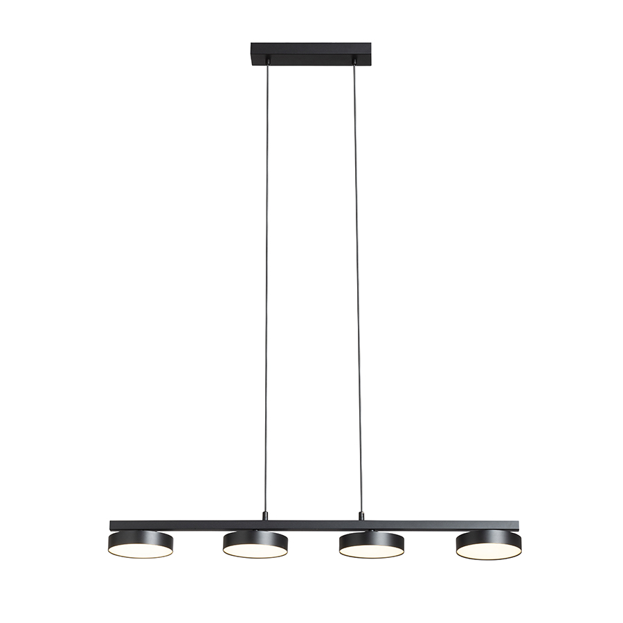 Pandantiv liniar cu multiple surse de lumina LED incorporate pentru iluminare intr-o singura, ARETHA IV suspendat negru 230V 4x12W 3000K