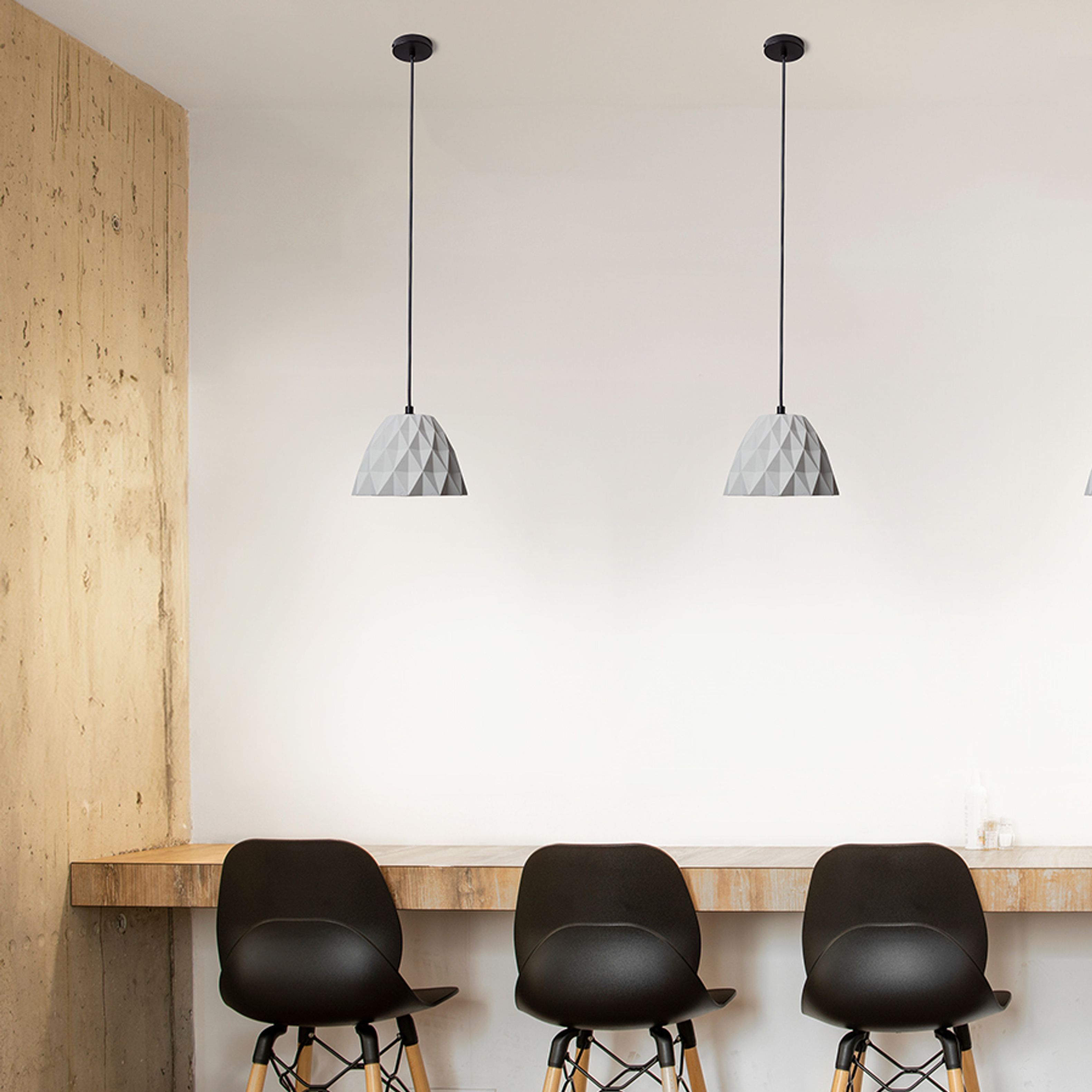 Pandantiv din beton cu o suprafată structurata elegant, NAPLES suspendat 230V LED E27 7W