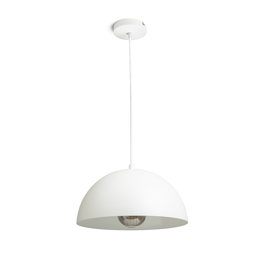 Pandantiv cu abajur metalic, disponibil in diverse culori cu soclu pentru surse de iluminat E27, GLADYS 30 suspendat alb/alb 230V LED 15W