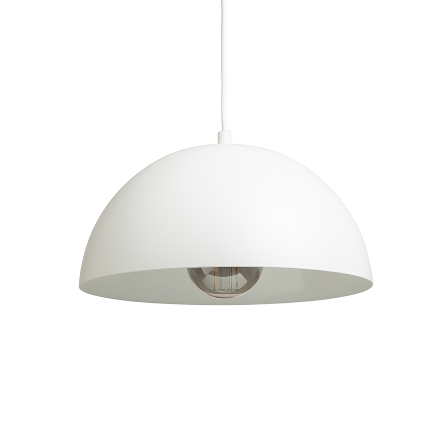 Pandantiv cu abajur metalic, disponibil in diverse culori cu soclu pentru surse de iluminat E27, GLADYS 30 suspendat alb/alb 230V LED 15W