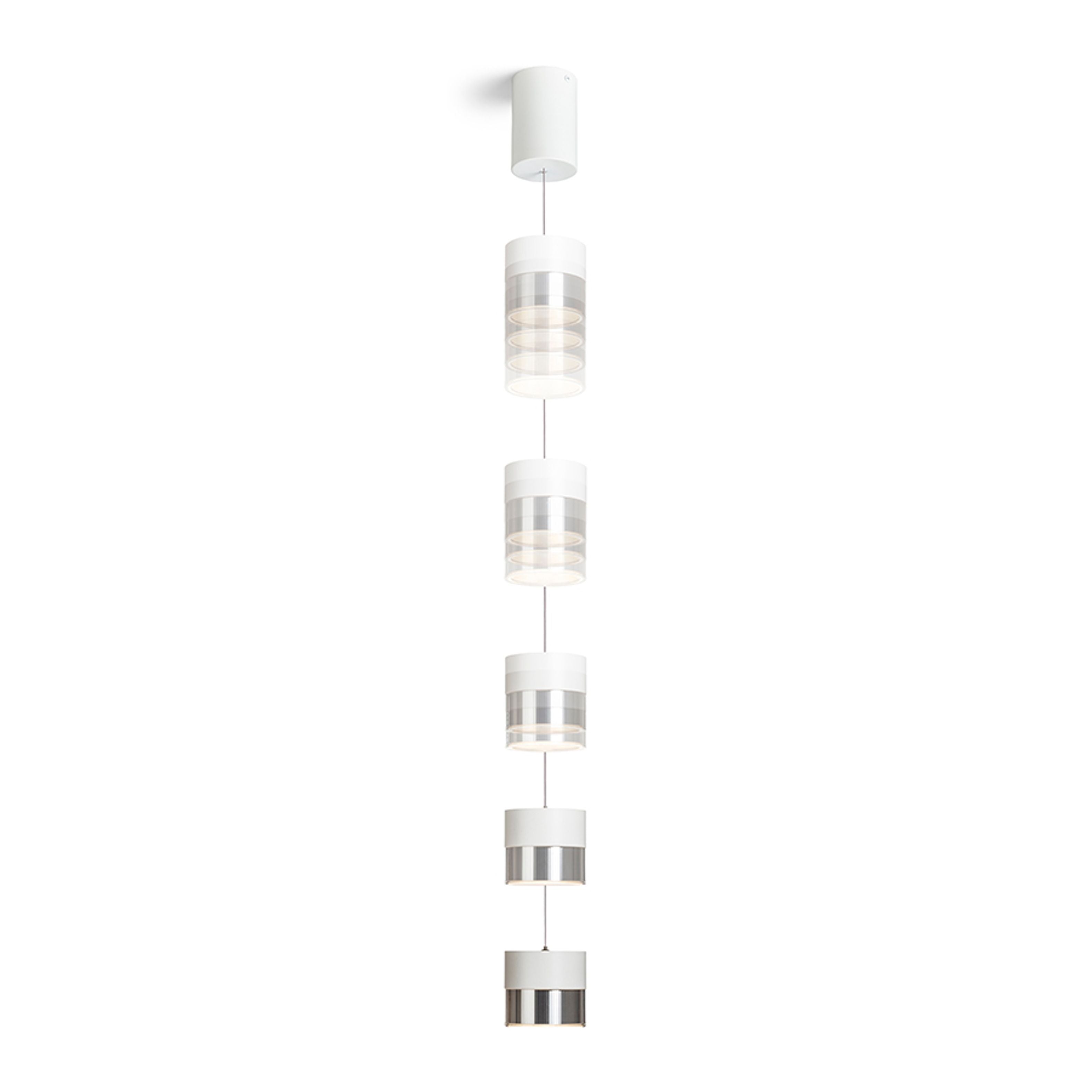 Pandantiv cu LED reglabil pe inălțime intr un design bicolor, JUNIPER pe inaltime alb crom 230V 15W 30° 3000K