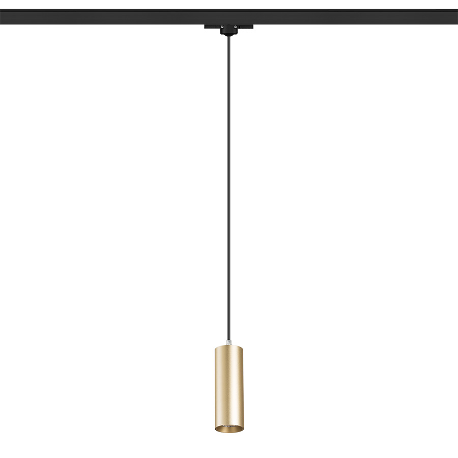 Pandantiv LED elegant in forma de tub, potrivit peste blat de bar sau insule de bucatarie, MAVRO pentru șină cu 3-circuite suspendat auriu 230V 12W 38° 3000K