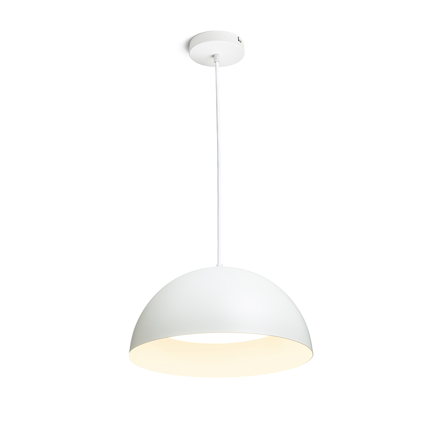 Pandantiv cu abajur metalic, disponibil in diverse combinatii de culori cu soclu pentru surse de, GLADYS 40 suspendat alb/alb 230V LED E27 30W