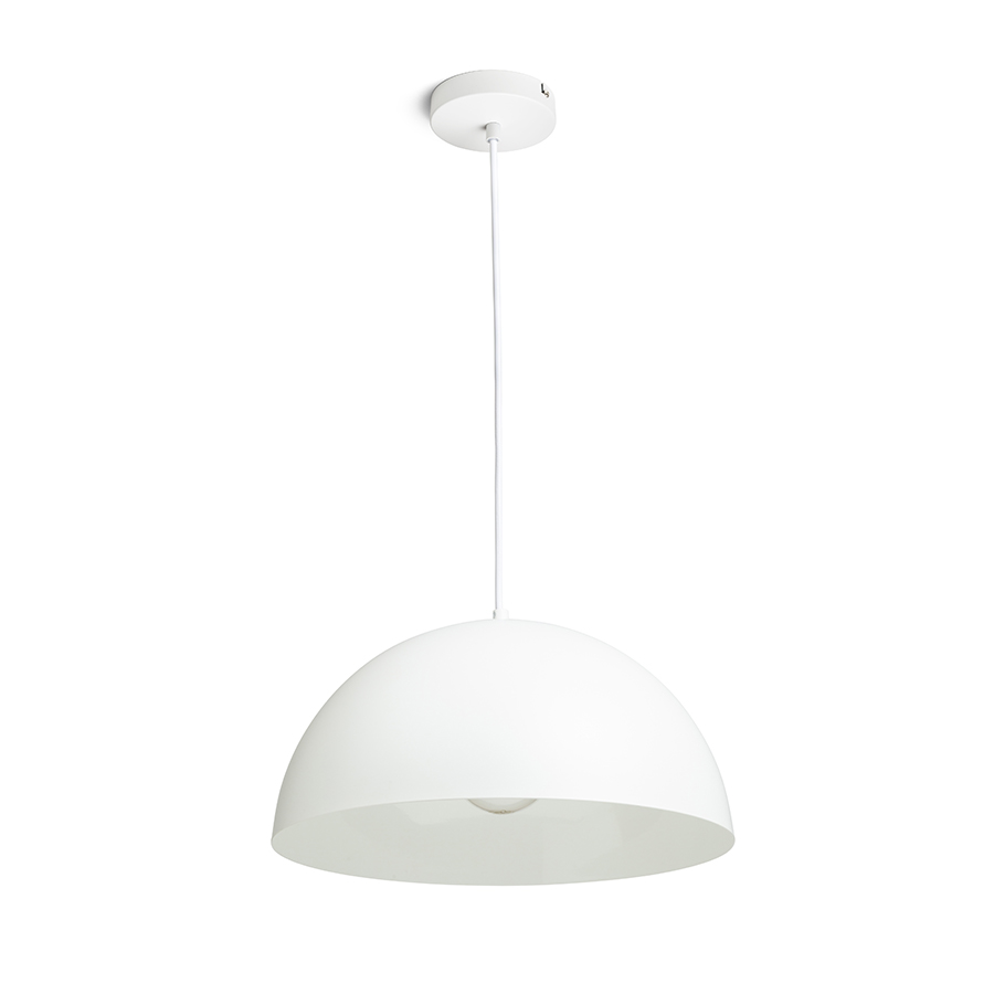 Pandantiv cu abajur metalic, disponibil in diverse combinatii de culori cu soclu pentru surse de, GLADYS 40 suspendat alb/alb 230V LED E27 30W