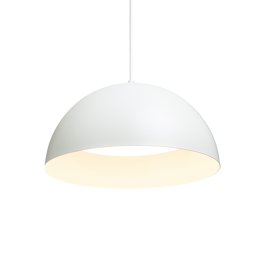 Pandantiv cu abajur metalic, disponibil in diverse combinatii de culori cu soclu pentru surse de, GLADYS 40 suspendat alb/alb 230V LED E27 30W