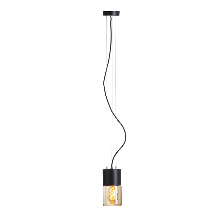 Lampă suspendată de exterior cu sticlă de chihlimbar, proiectata pentru iluminare ambianta folosind, QUINN negru chihlimbar 230V LED E27 11W IP54
