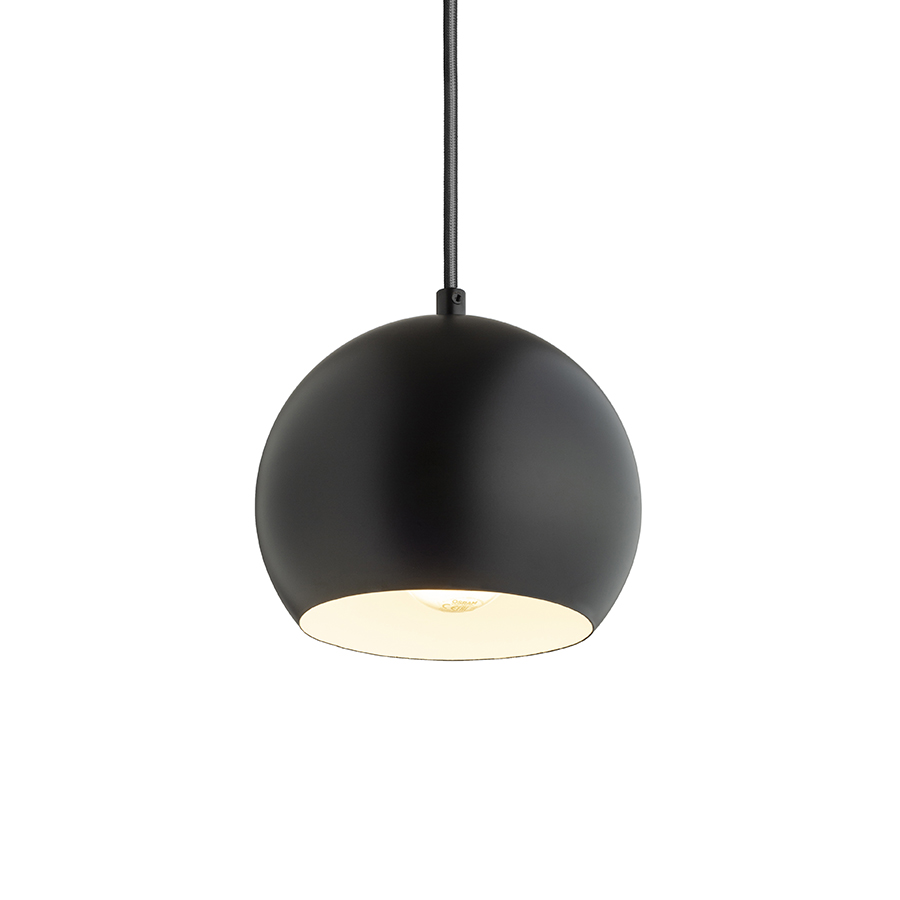 Pandantiv rotund din metal pentru utilizare cu o sursa de lumină E27 adecvată, AGNETA suspendat negru 230V LED 11W