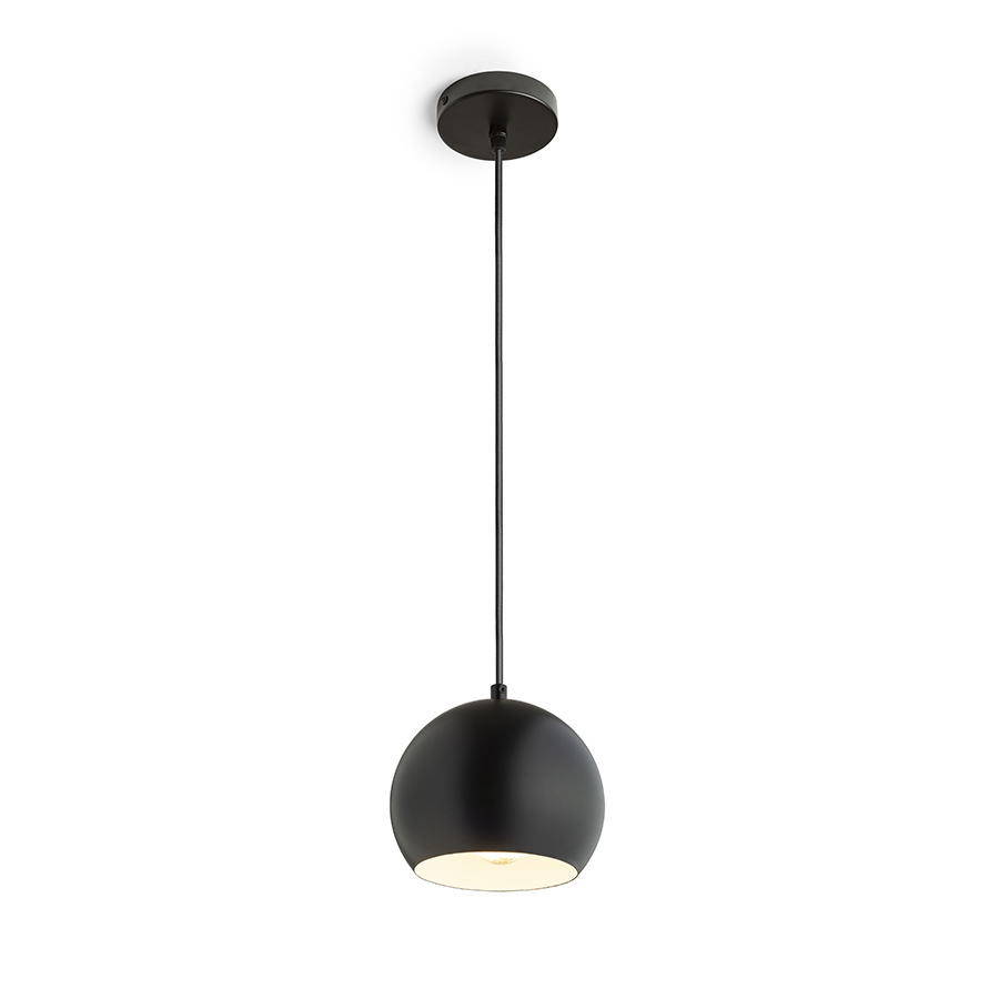 Pandantiv rotund din metal pentru utilizare cu o sursa de lumină E27 adecvată, AGNETA suspendat negru 230V LED 11W