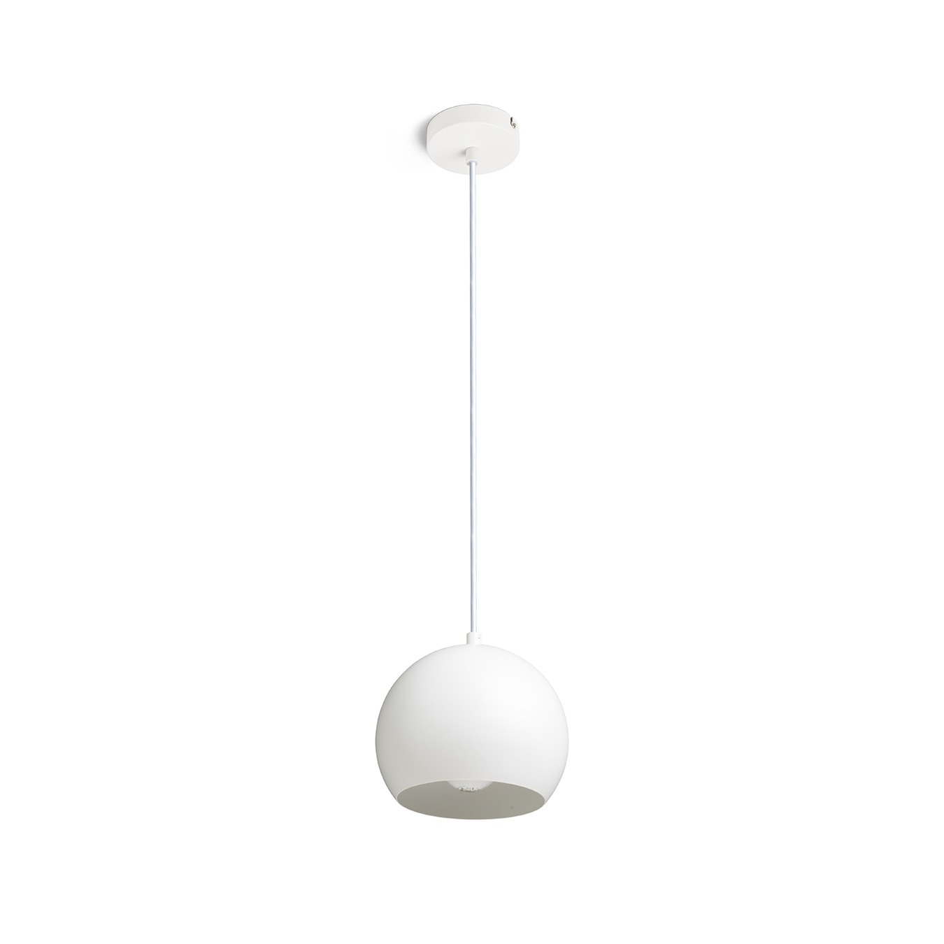 Pandantiv rotund din metal pentru utilizare cu o sursa de lumină E27 adecvată, AGNETA suspendat alb 230V LED 11W