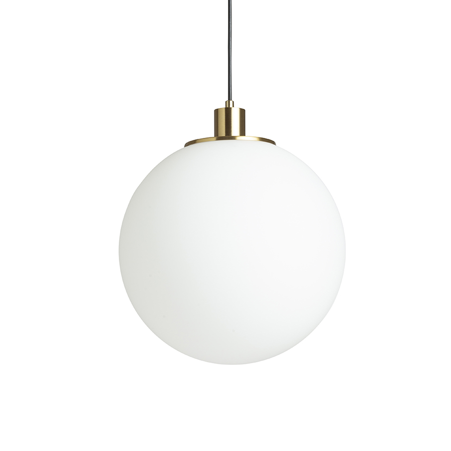 Pandantiv din sticla in forma de sfera pentru o sursa de lumina LED cu baza E27, cu diametrul maxim, BOULDER 30 suspendat sticlă transparentă/negru 230V E27 15W