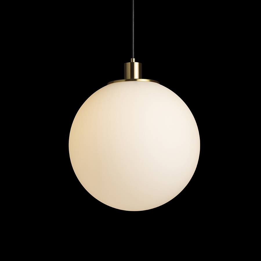Pandantiv din sticla in forma de sfera pentru o sursa de lumina LED cu baza E27, cu diametrul maxim, BOULDER 30 suspendat sticlă transparentă/negru 230V E27 15W