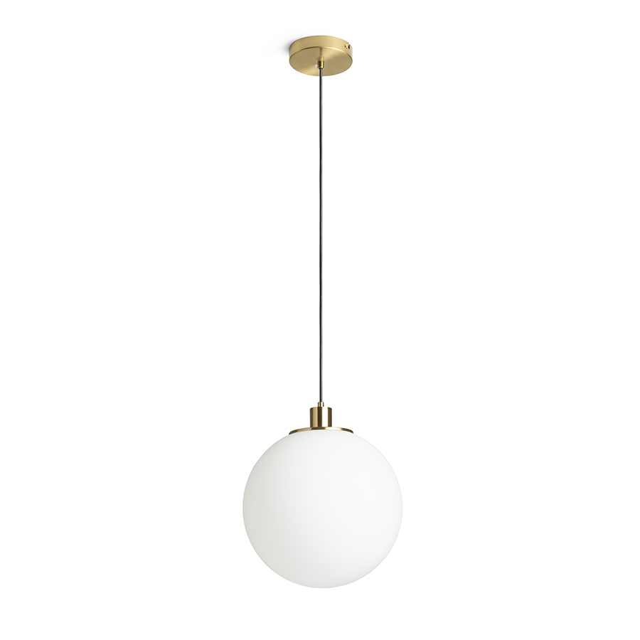Pandantiv din sticla in forma de sfera pentru o sursa de lumina LED cu baza E27, cu diametrul maxim, BOULDER 30 suspendat sticlă transparentă/negru 230V E27 15W
