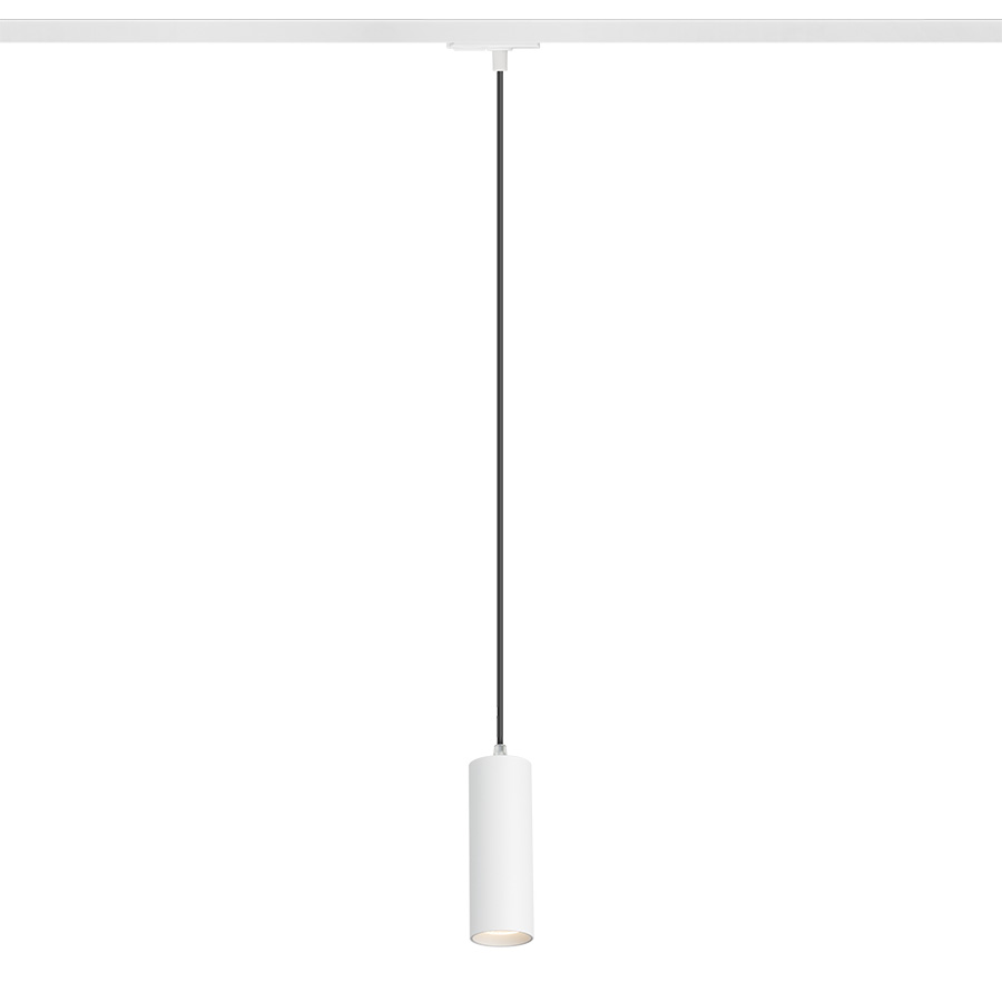 Pandantiv LED elegant in forma de tub potrivit peste blat de bar sau insule de bucatarie, MAVRO pentru șină cu 1-circuit suspendat alb 230V 12W 38° 3000K