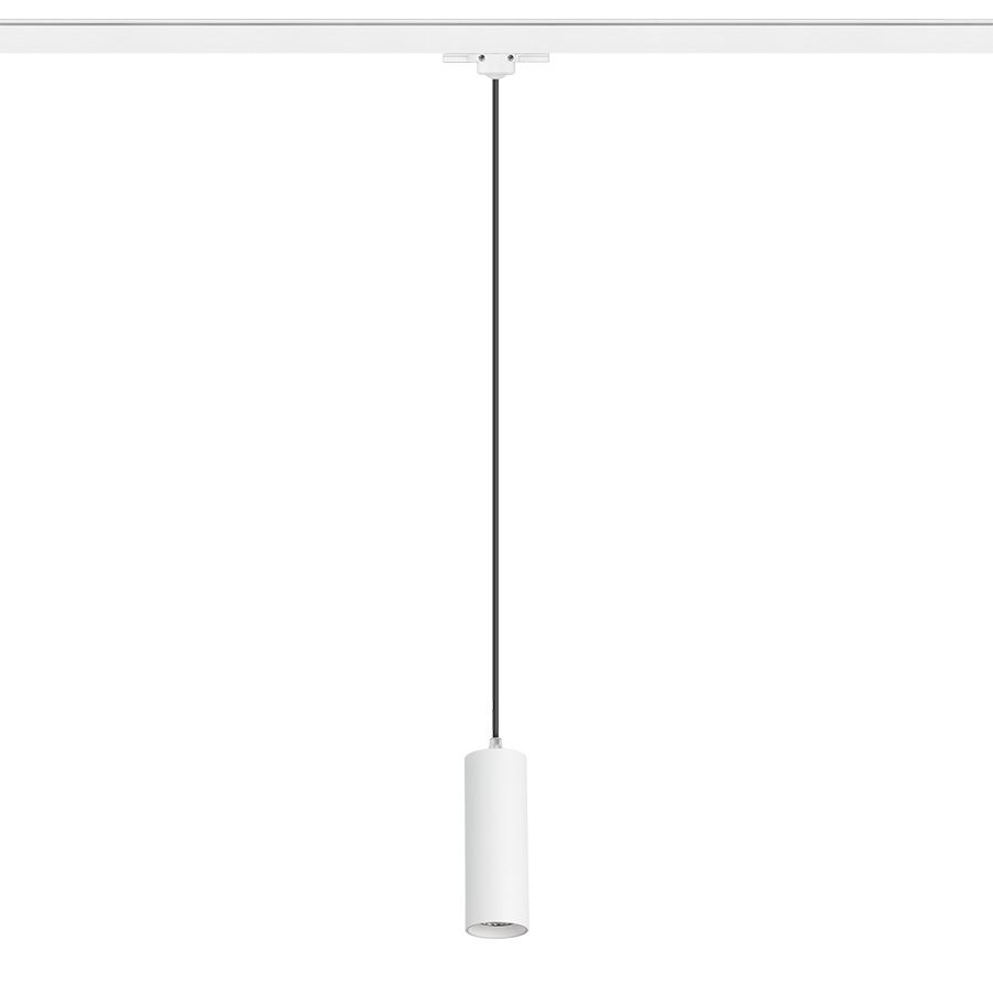 Pandantiv LED elegant in forma de tub, potrivit peste blat de bar sau insule de bucatarie, MAVRO pentru șină cu 3-circuite suspendat alb 230V 12W 38° 3000K