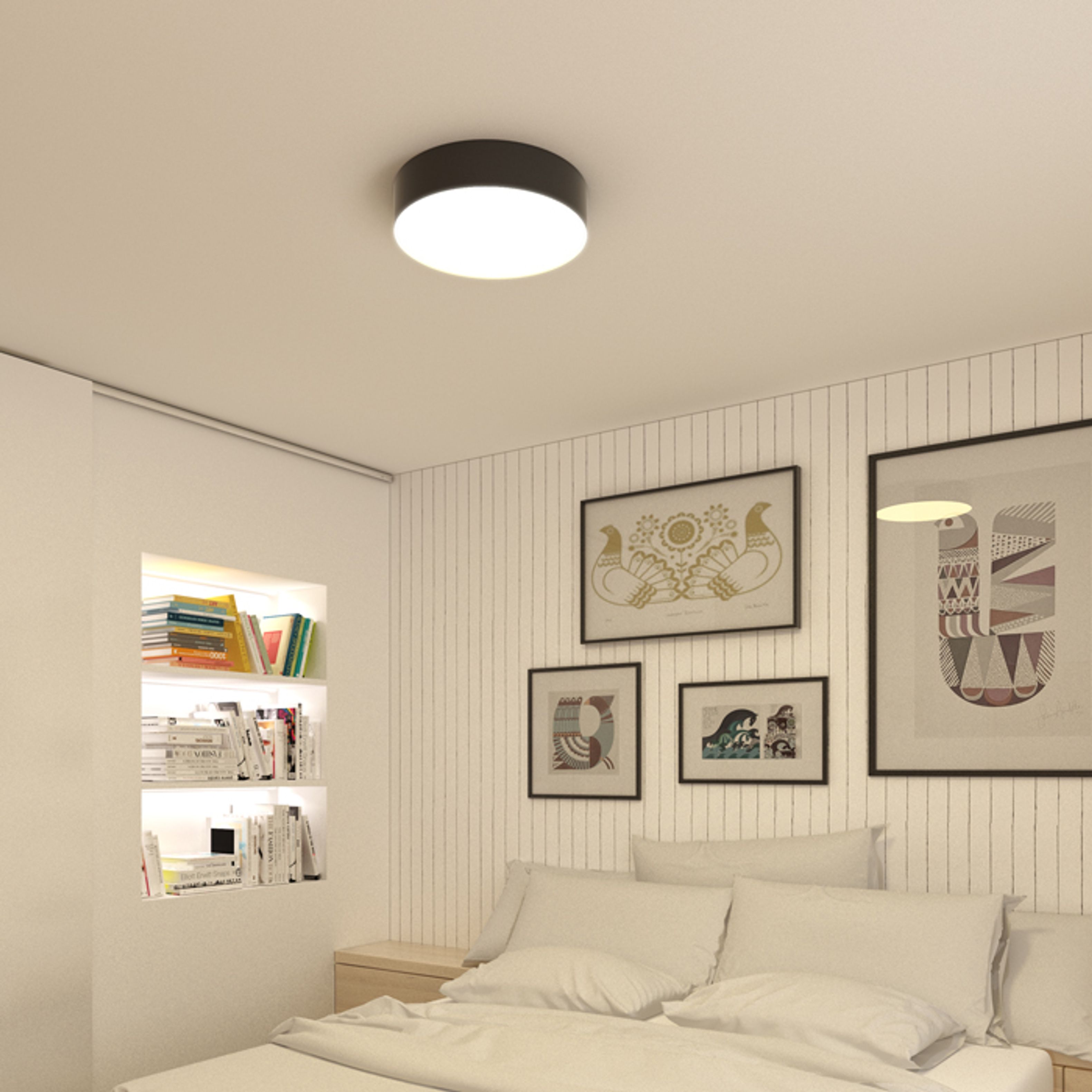 Plafon luminos pentru plafon LED pentru montare pe tavan, COIMBRA de negru 230V 24W 3000K