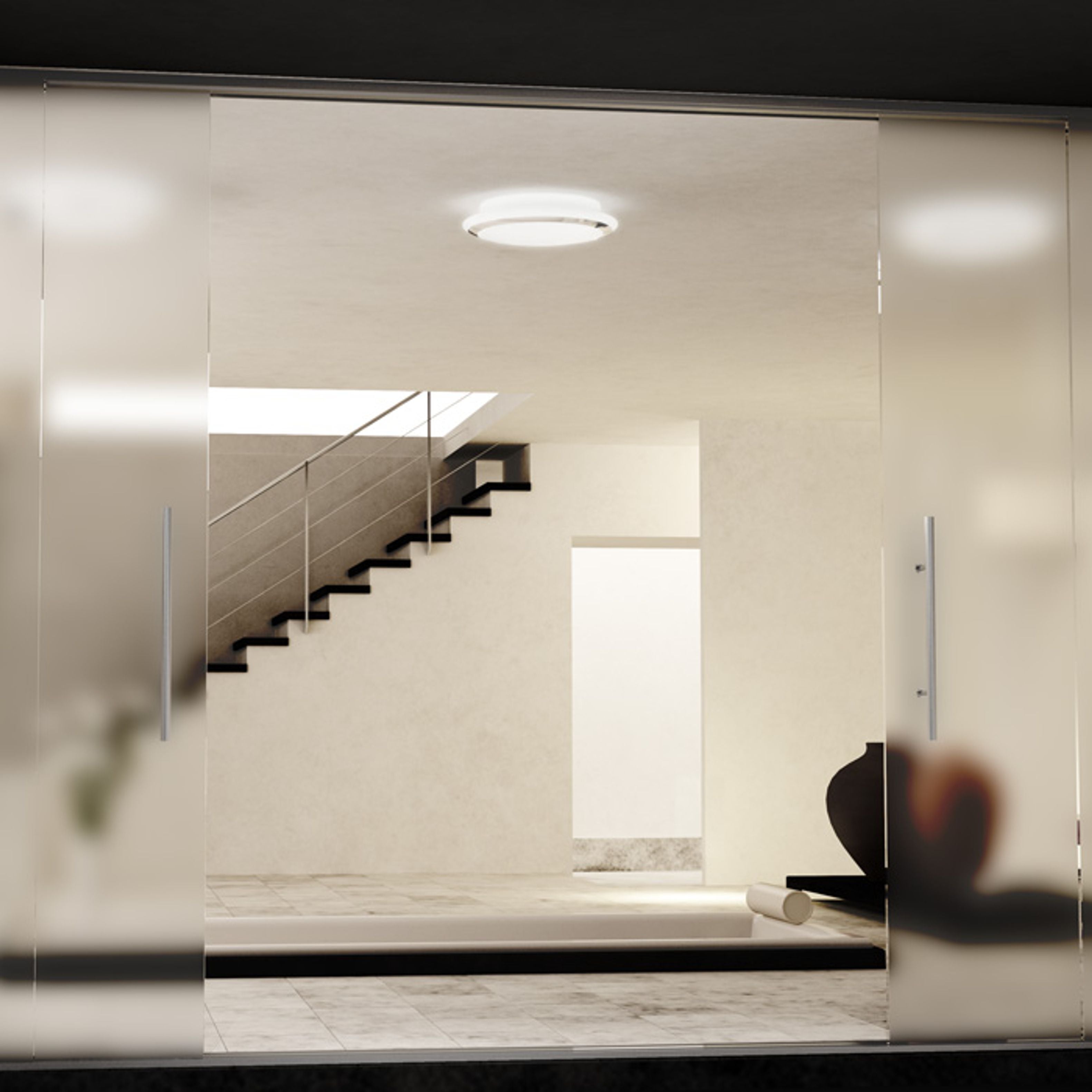 AREA LED de tavan sticlă opal/crom 230V LED 24W IP44 3000K de baie