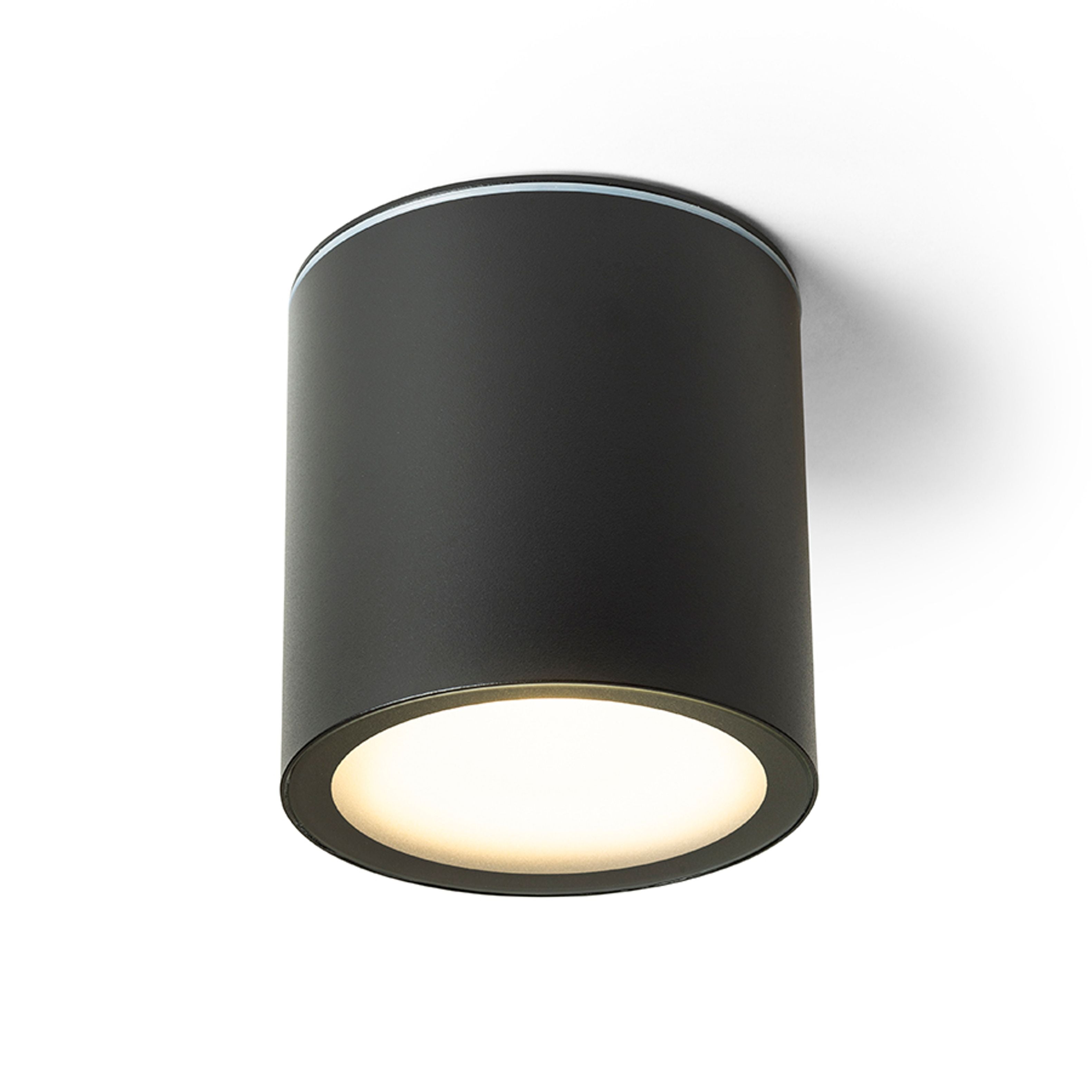 Plafonieră cilindrică pentru baie și terasă DUNE ES111 negru 230V 9W IP65 GU10