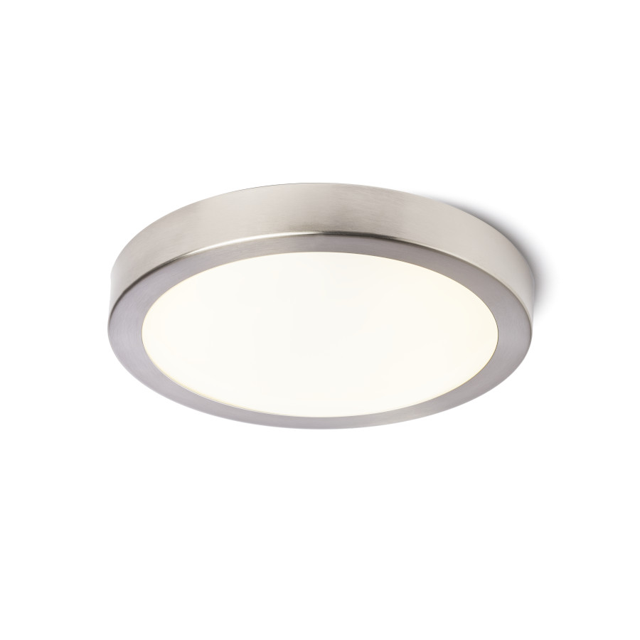 Corp de iluminat LED rotund pentru baie cu ramă mată de nichel, BARRY LED de tavan mat 230V 12W IP44 3000K