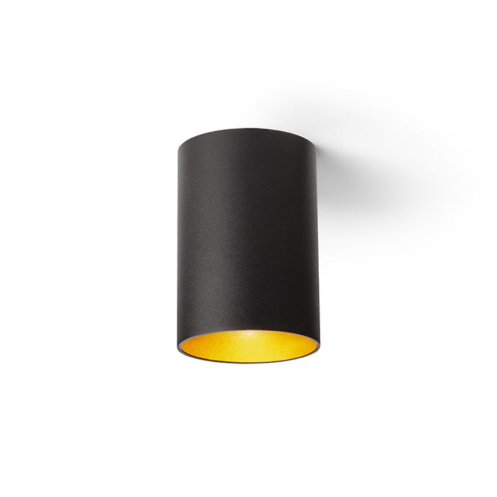 Plafoniera cilindrica cu mufa fixa GU10, CONNOR de tavan negru/auriu 230V LED 10W