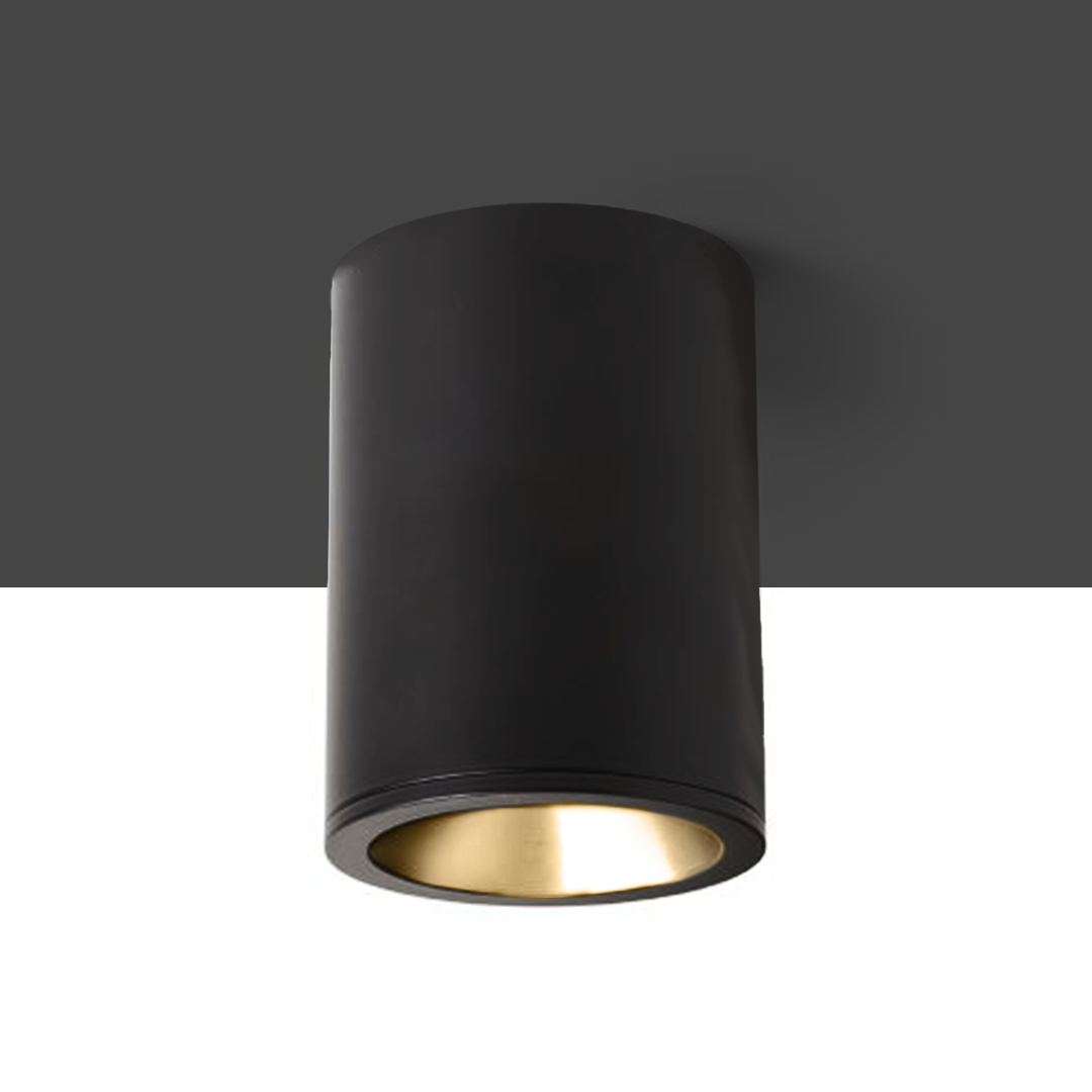 Plafonieră cilindrică cu mufa GU10 pentru surse de lumină LED, potrivită pentru bai, EILEEN de tavan negru 230V LED 7W IP65