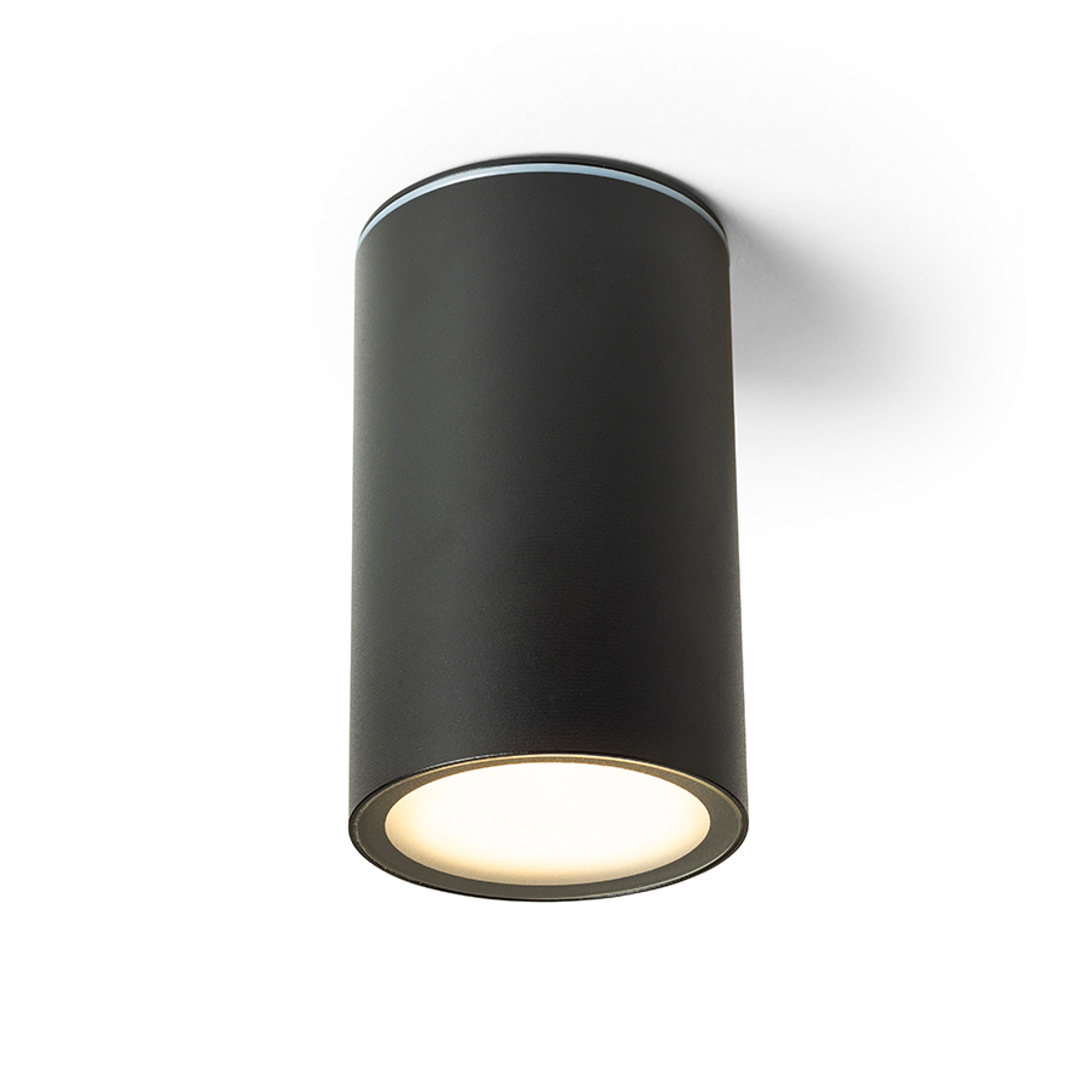 Plafoniera cilindrica potrivita pentru utilizare in medii umede pentru surse de lumina LED E27, DUNE E27 de tavan negru 230V 9W IP65