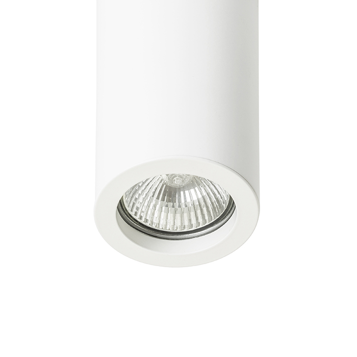 Corp de iluminat cilindric de tavan pentru bec cu halogen fără posibilitatea de înclinare, MOMA alb 230V LED GU10 9W