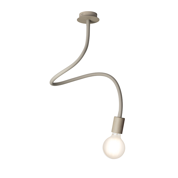 Plafonieră cu braț tentacul acoperit de o carcasă din silicon, reglabilă in toate direcțiile, LOYD E27 I de tavan gri bej 230V LED 15W