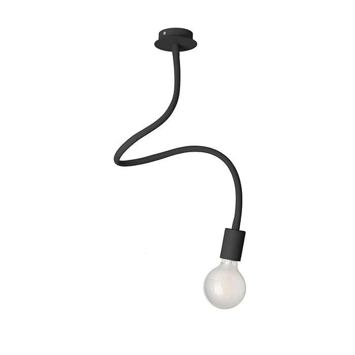 Plafonieră cu braț tentacul acoperit de o carcasă din silicon, reglabilă in toate direcțiile, LOYD E27 I de tavan negru 230V LED 15W