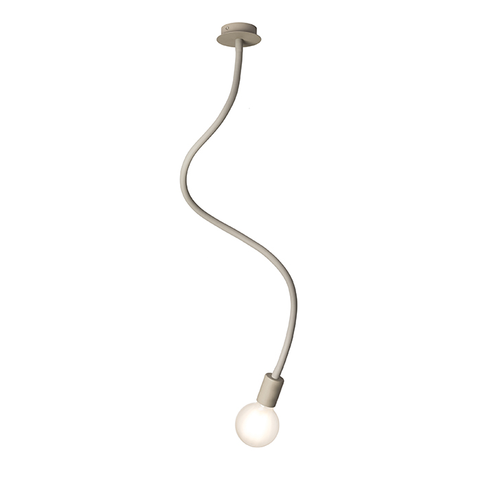 Plafonieră cu braț tentacul acoperit de o carcasă din silicon, reglabilă in toate direcțiile LOYD E27 I, tavan, gri, bej, 230V, LED, 15W