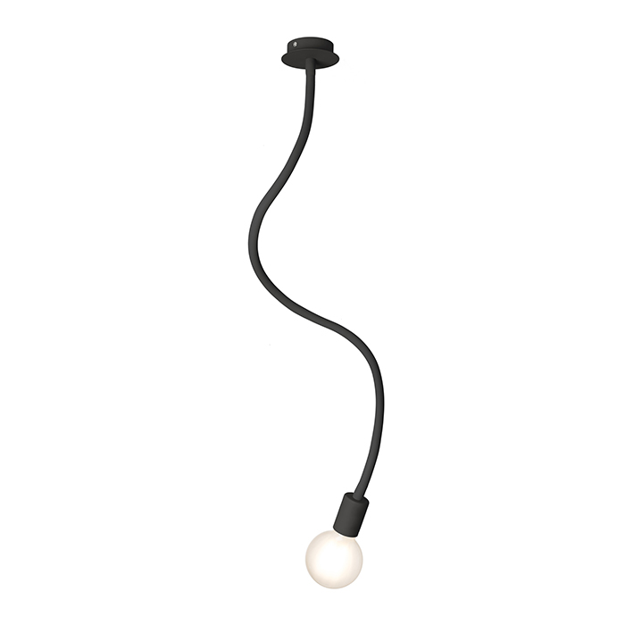 Plafonieră cu braț tentacul acoperit de o carcasă din silicon, reglabilă in toate direcțiile, LOYD E27 I de tavan negru 230V LED 15W