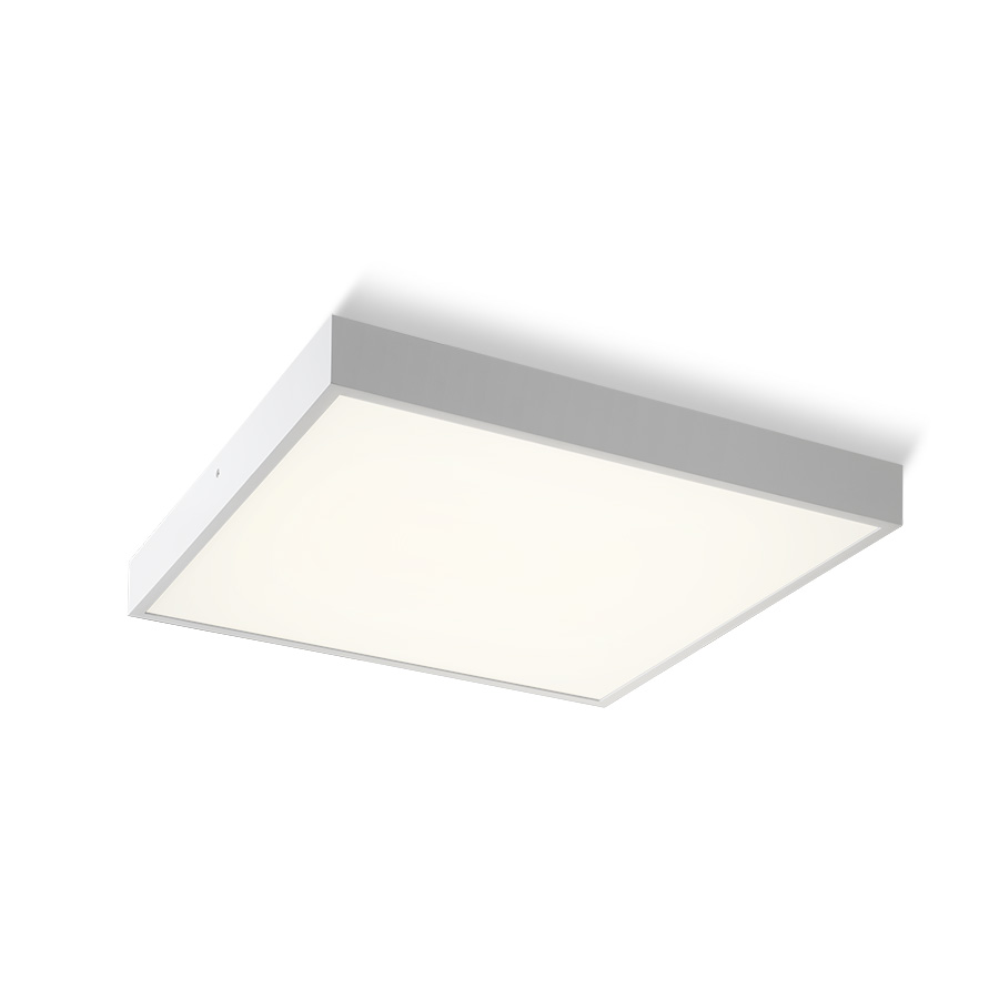 Plafoniera cu LED din profil de aluminiu, cu design elegant, cu difuzor PMMA de culoare opală, STRUCTURAL LED 55x55 montat pe suprafață alb 230V 48W 3000K