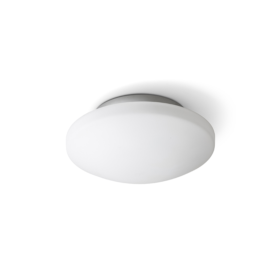 Plafoniera cu LED din sticla de culoare opal pe baza cromata, SARA LED 26 de tavan sticlă opal/crom 230V 12W IP44 3000K