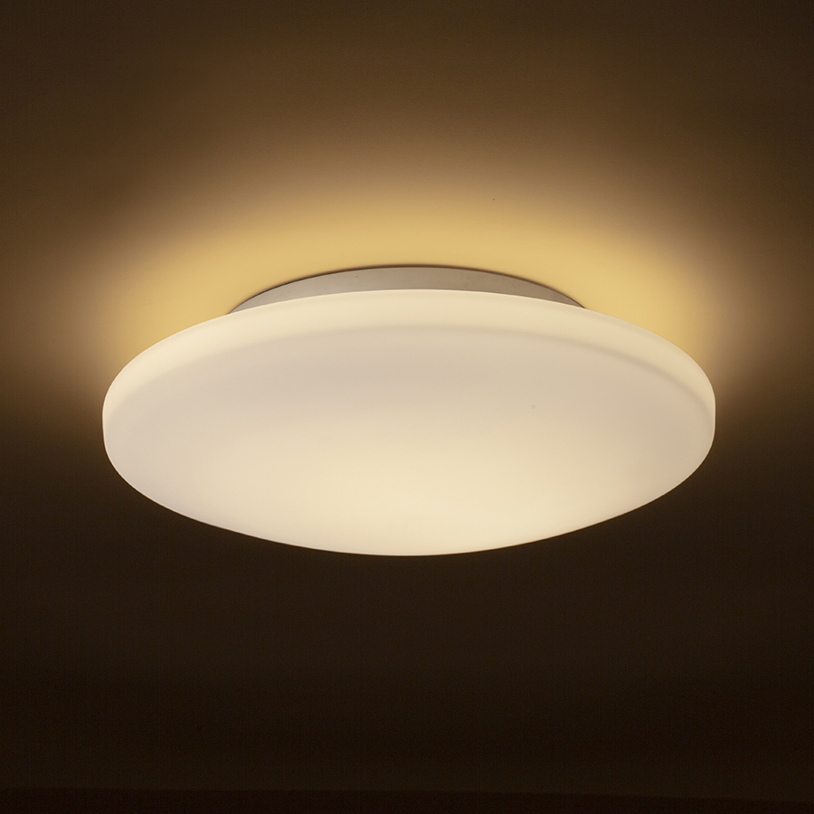 Plafoniera cu LED din sticla de culoare opal pe baza cromata, SARA LED 36 de tavan sticlă opal/crom 230V 24W IP44 3000K