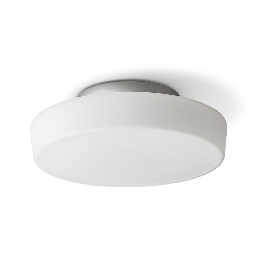 Plafoniera cu LED din sticla de culoare opal pe baza cromata, ZARA LED 26 de tavan sticlă opal/crom 230V 12W IP44 3000K