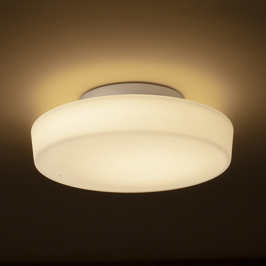 Plafoniera cu LED din sticla de culoare opal pe baza cromata, ZARA LED 26 de tavan sticlă opal/crom 230V 12W IP44 3000K