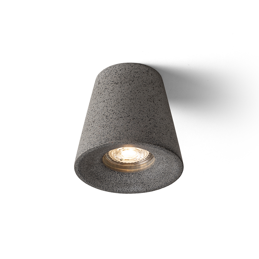 Plafoniera din beton cu soclu GU10 pentru surse de lumina LED, VOLCA de tavan beton/decor gramit întunecat 230V 5W