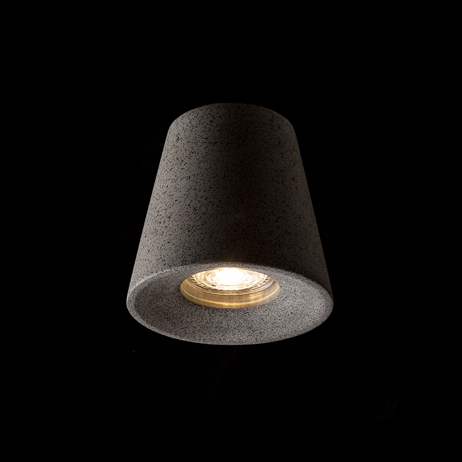 Plafoniera din beton cu soclu GU10 pentru surse de lumina LED, VOLCA de tavan beton/decor gramit întunecat 230V 5W