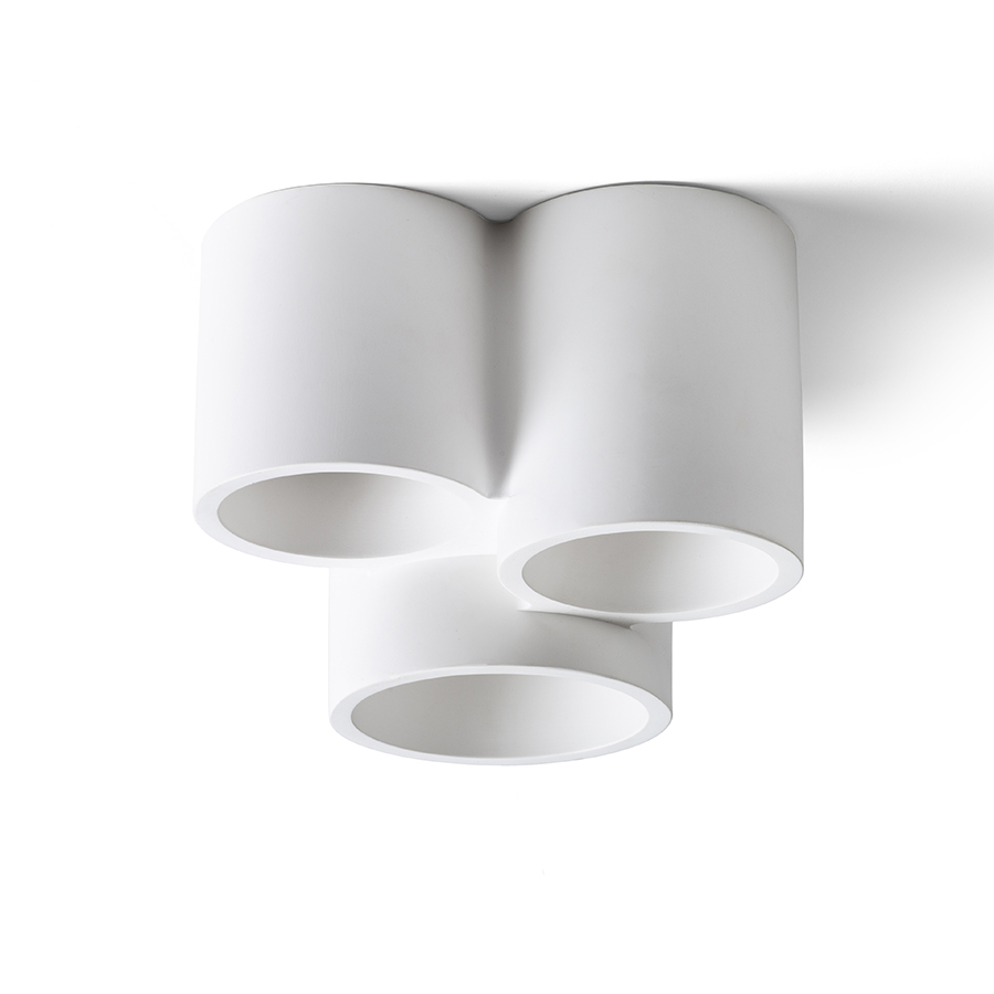 Plafoniera din ipsos cu soclu GU10 pentru surse de lumina LED, GINA III de tavan în rigips 230V 3x5W