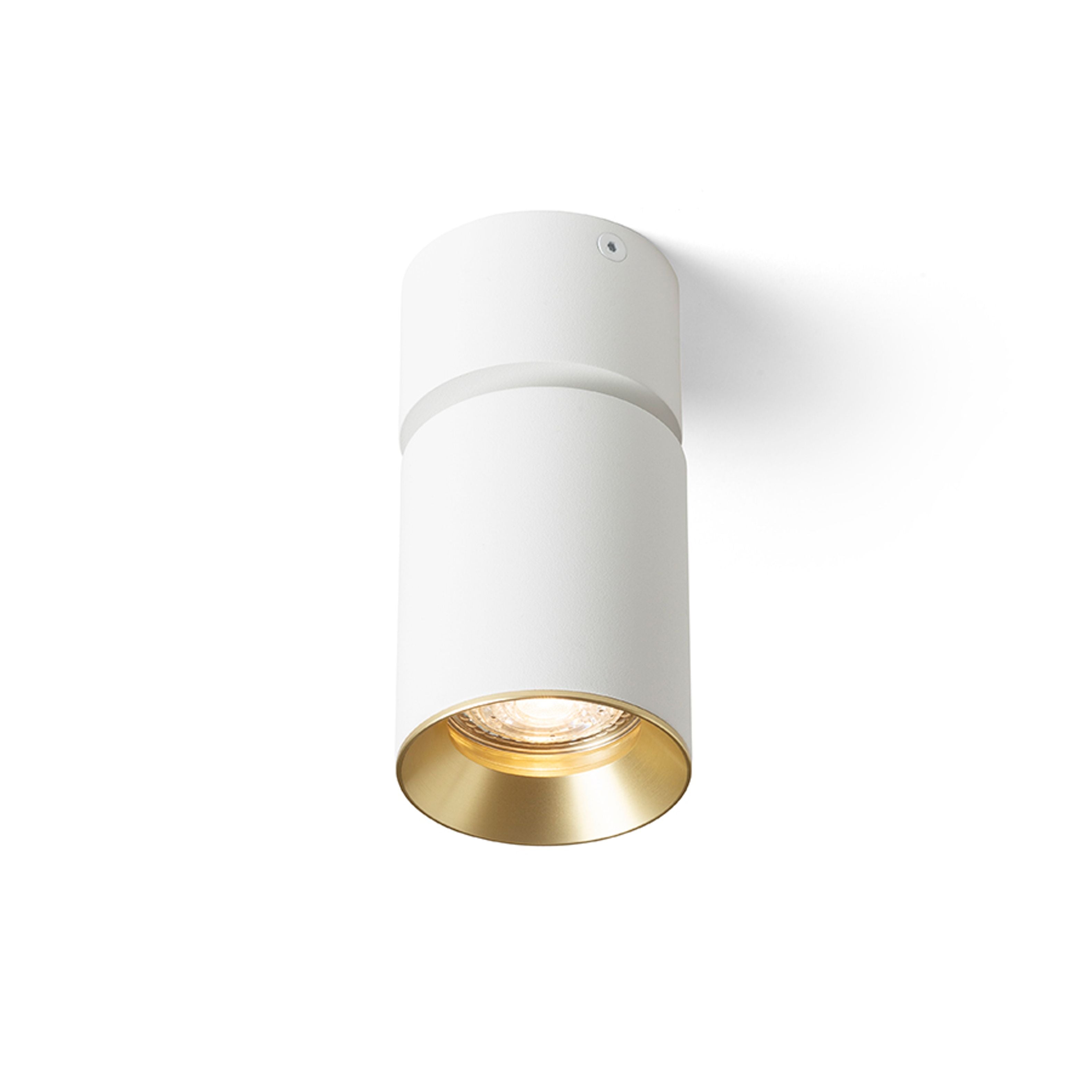 Plafoniera cilindrică directionala, cu soclu GU10 pentru surse de lumina LED, inclusiv o nuanță, DARIO de tavan alb alamă pieptănat 230V LED 9W