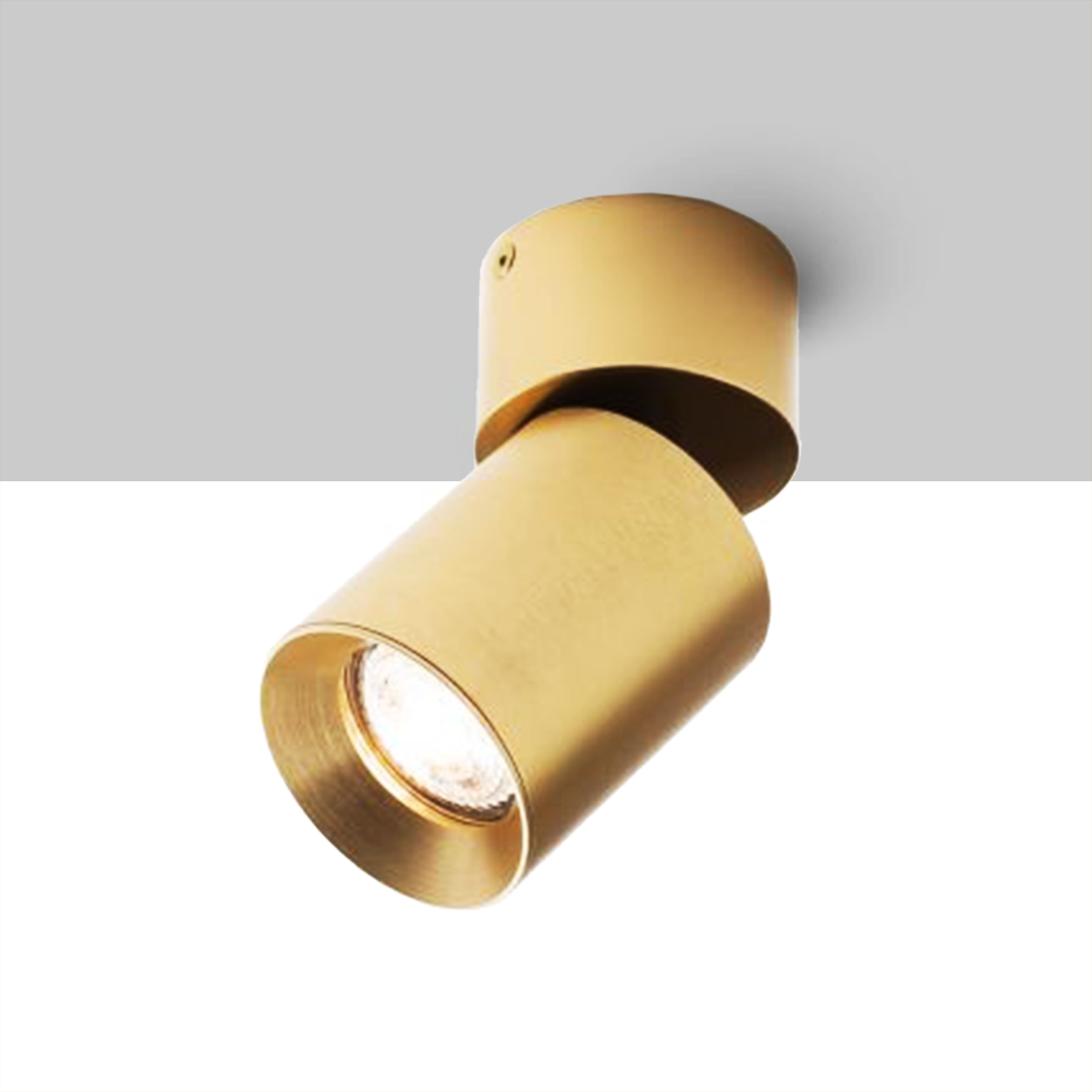 Plafoniera cilindrică directionala, cu soclu GU10 pentru surse de lumina LED, inclusiv o nuanță, DARIO de tavan alb alamă pieptănat 230V LED 9W