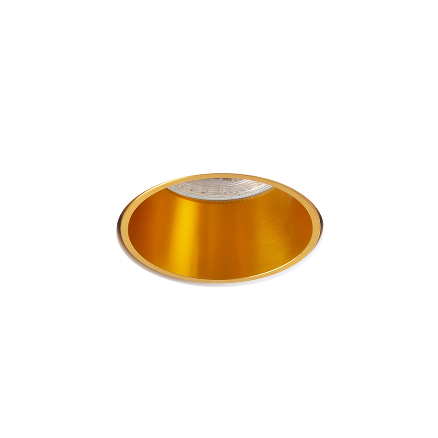 Plafoniera incastrata din ipsos cu reflector metalic intern, surse de lumina LED GU10 non-ajustabile, DAYTONA fixă în rigips/alamă pieptănat 230V 8W