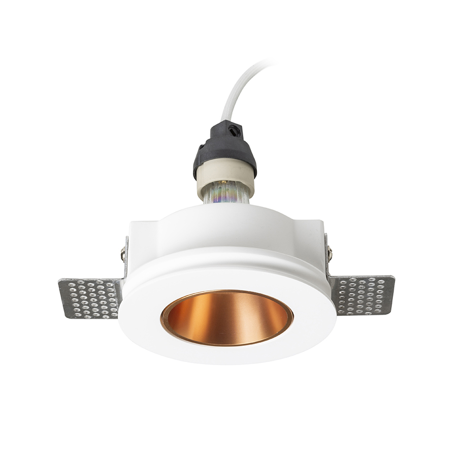 Plafoniera incastrata din ipsos cu reflector metalic intern, surse de lumina LED GU10 non-ajustabile, DAYTONA fixă în rigips/cupru pieptănat 230V 8W