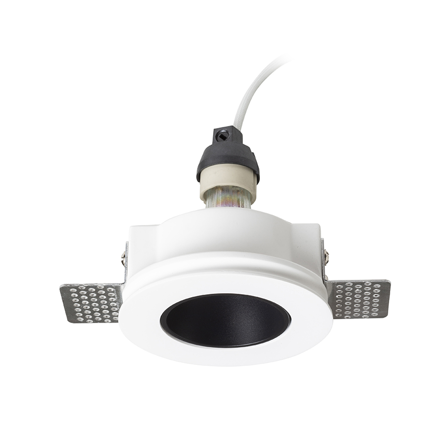 Plafoniera incastrata din ipsos cu reflector metalic intern, surse de lumina LED GU10 non-ajustabile, DAYTONA fixă în rigips/negru 230V 8W